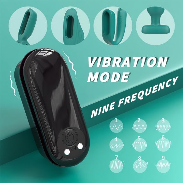 Sex HD - Akku, Fernbedienung, 4-teiliges Vibrator-Set (Grün)