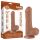 Lovetoy Sliding-Skin - zweischichtiges Dildo mit Hoden - 18,3cm (natur)