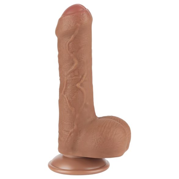 Lovetoy Sliding-Skin - zweischichtiges Dildo mit Hoden - 18,3cm (natur)
