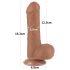 Lovetoy Sliding-Skin - zweischichtiges Dildo mit Hoden - 18,3cm (natur)