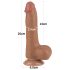 Lovetoy Sliding-Skin - zweischichtiges Hoden-Dildo - 20,8cm (dunkel natürlich)