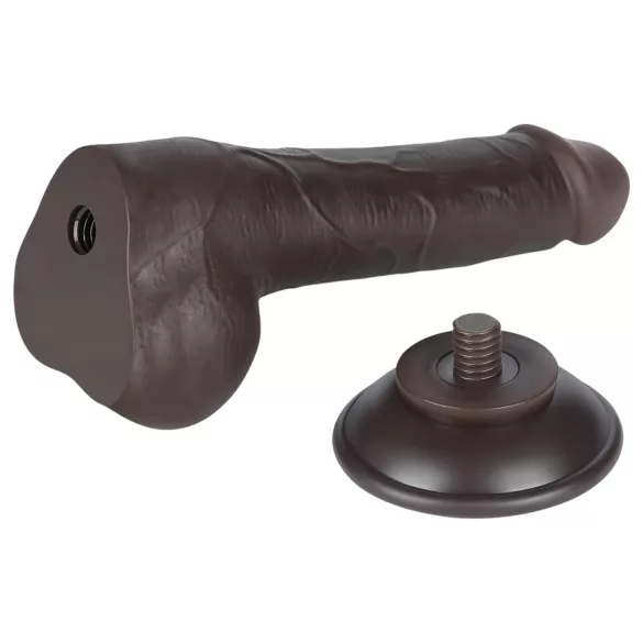 Lovetoy Sliding-Skin - zweischichtiger Hoden-Dildo - 19,5cm (braun)