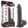 Lovetoy Sliding-Skin - zweischichtiger Dildo mit Hoden - 20cm (braun)