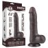 Lovetoy Sliding-Skin - zweischichtiger Dildo mit Hoden - 20cm (braun)