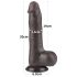 Lovetoy Sliding-Skin - zweischichtiger Dildo mit Hoden - 20cm (braun)