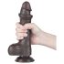 Lovetoy Sliding-Skin - zweischichtiger Dildo mit Hoden - 20cm (braun)