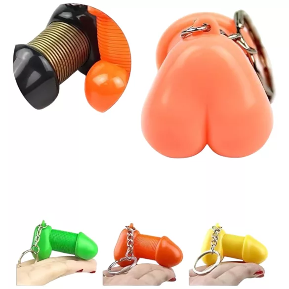 Roomfun - lustiger Penis-Schlüsselanhänger (orange)