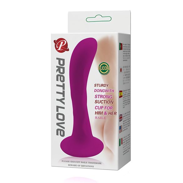 Pretty Love Baile - gebogener Analplug mit Saugnapf (pink)