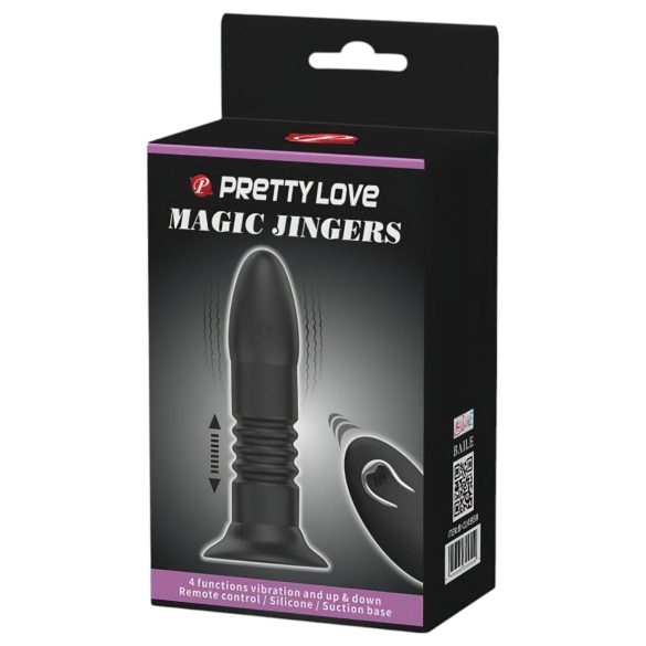 Pretty Love Magic Jinger - Stoßender Anal-Vibrator (schwarz)