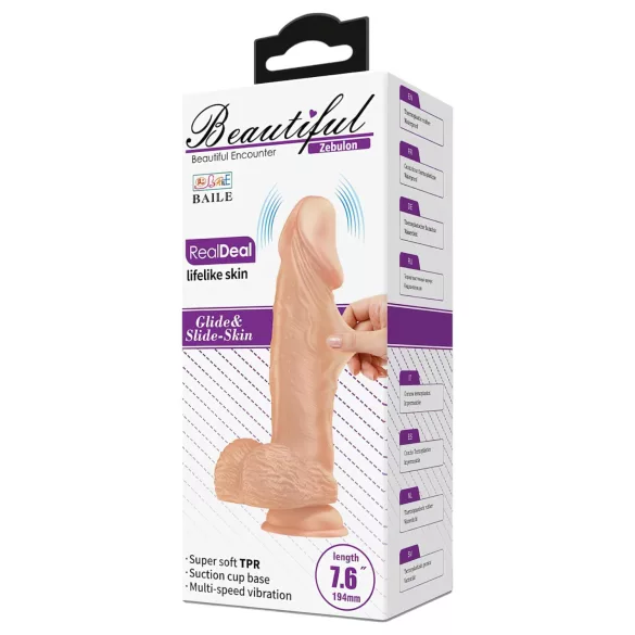 Baile Zebulon - Naturgetreuer Hoden-Vibrator - 19cm (Natur)