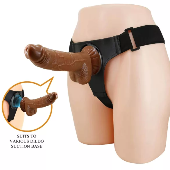 Pretty Love Harness - universeller Strap-on - 17 cm (schwarz)