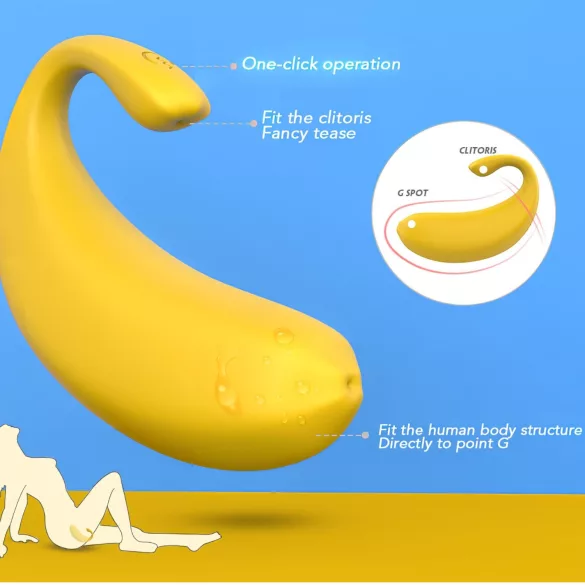 Sex HD - tragbares App-gesteuertes Vibratorei (gelb)