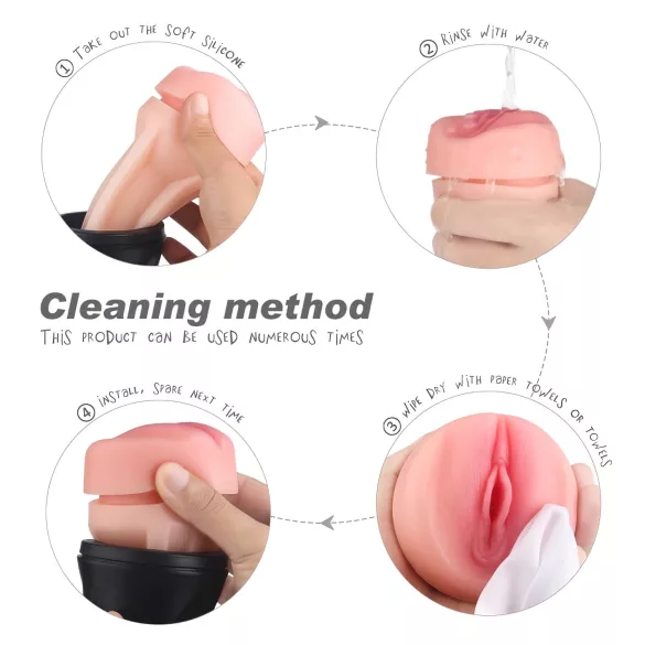 Sex HD Marcus - realistische Pussy im Etui (schwarz-natur)