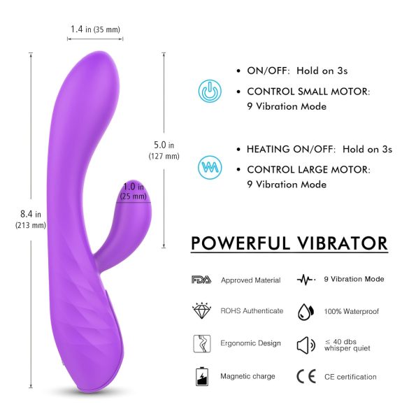 Sex HD Musen - wiederaufladbarer, wasserdichter Vibrator (lila)