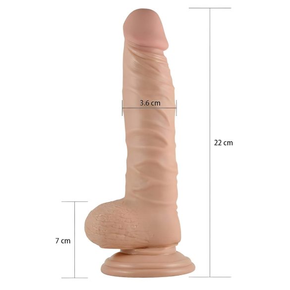 Lovetoy Real Extreme - Saugnapf Dildo - 21cm (natur)