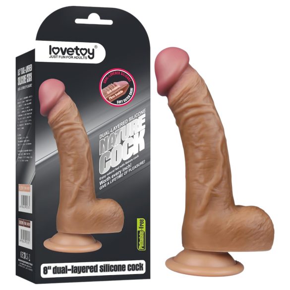 Lovetoy – naturgetreuer, gebogener Dildo, 22 cm (hautfarben)