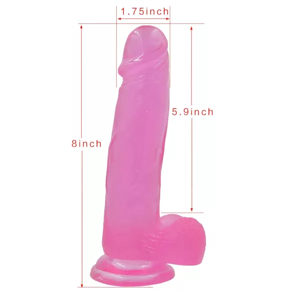 Lovetoy Jelly Studs - Saugnapf-Dildo - 20cm (pink)