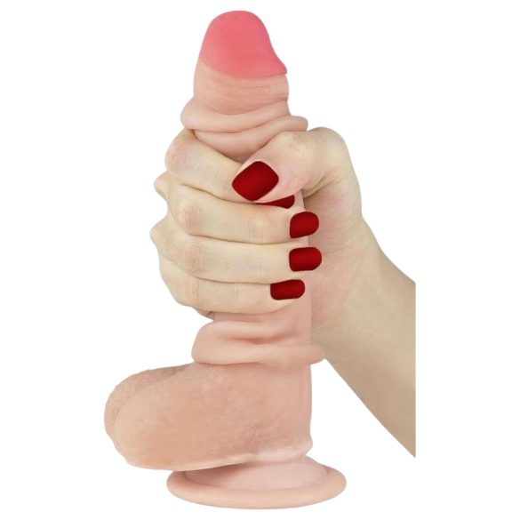 Lovetoy Sliding-Skin - doppelter Dildo - 18cm (natur)