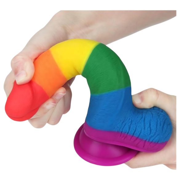 Lovetoy Prider - realistisch mit Hoden Dildo - 20cm (Regenbogen)