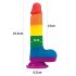 Lovetoy Prider - realistisch mit Hoden Dildo - 20cm (Regenbogen)