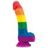 Lovetoy Prider - realistischer Silikon-Dildo - 19cm (Regenbogen)