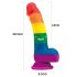 Lovetoy Prider - realistischer Silikon-Dildo - 19cm (Regenbogen)