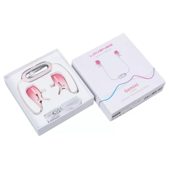 Lovense Gemini - App-gesteuerte vibrierende Brustwarzenklemmen (Pink)