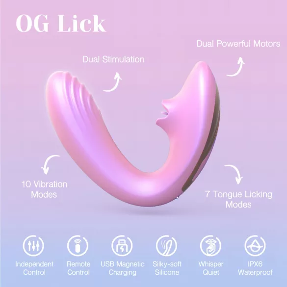 Tracy's Dog OG Lick - G‑Punkt‑Vibrator und Klitorisstimulator (Pink)