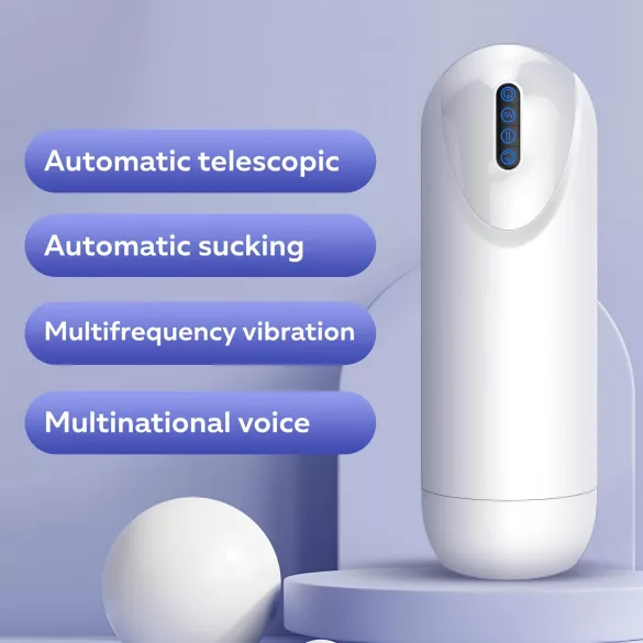Leopard - Auf-Ab Vibrationsmasturbator (weiß)