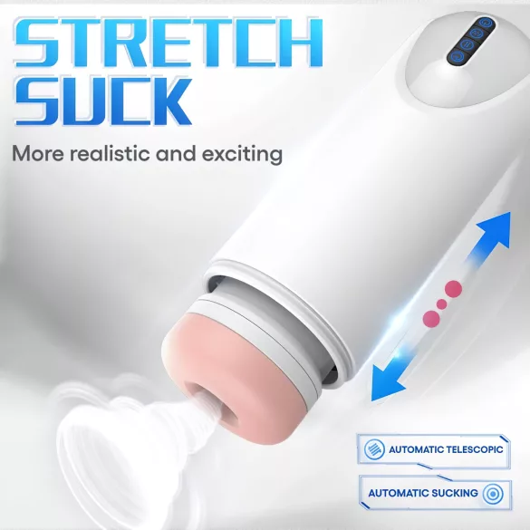 Leopard - Auf-Ab Vibrationsmasturbator (weiß)
