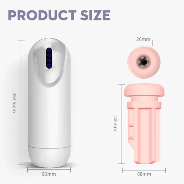 Leopard - Auf-Ab Vibrationsmasturbator (weiß)