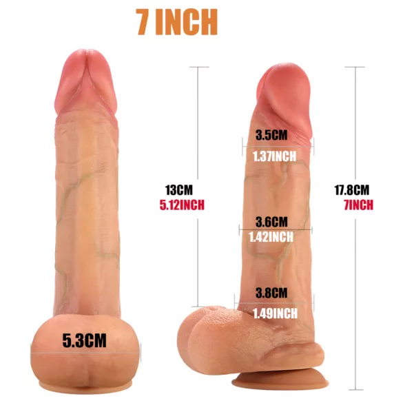 FeelSkin - ultra-realistische Dildo mit Hoden - natur (18,5 cm)