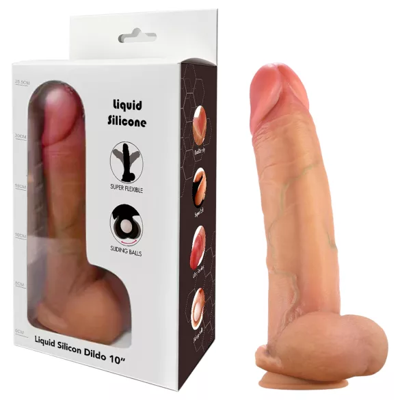 FeelSkin - ultra-realistischer Dildo mit Hoden (natur, 22 cm)
