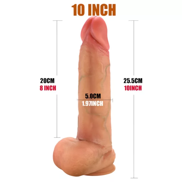 FeelSkin - ultra-realistischer Dildo mit Hoden (natur, 22 cm)