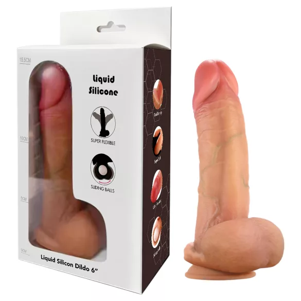 FeelSkin - ultra-realistischer Dildo mit Hoden (natur, 12,5 cm)