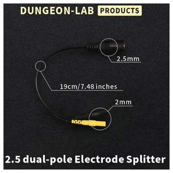 DG-LAB - Elektrodenverteiler von 2,5‑mm‑Buchse auf 2‑mm (schwarz)