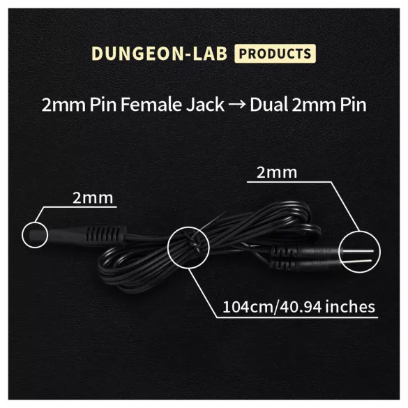 DG-LAB - 2-mm-Elektrodenverlängerungs- und Verteilungskabel (schwarz)