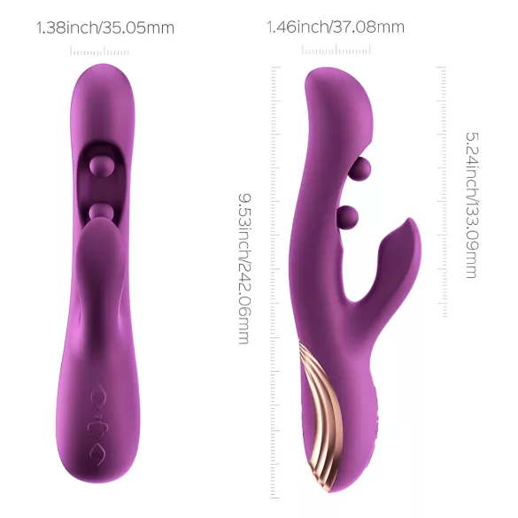 Honey Play Box Gem - App-gesteuerter G-Punkt- und Klitorisvibrator mit Perlen (lila)
