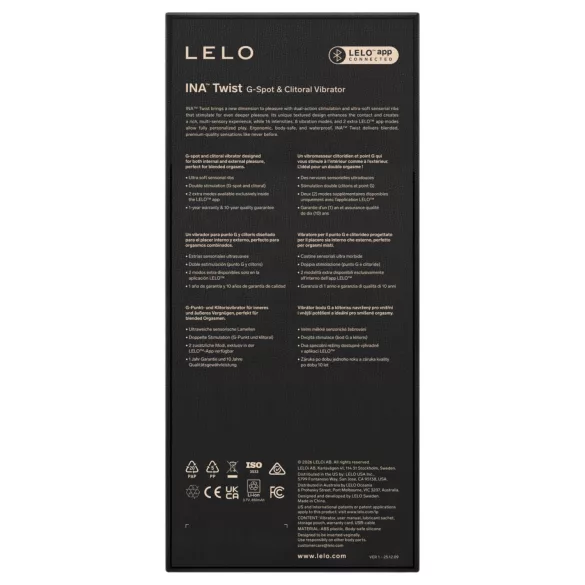 LELO INA Twist - appgesteuerter G-Punkt-Vibrator mit Klitorisarm (lila)