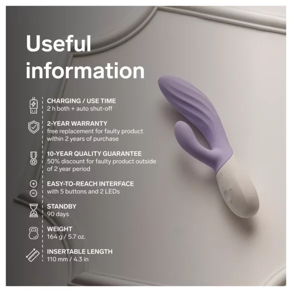 LELO INA Twist - appgesteuerter G-Punkt-Vibrator mit Klitorisarm (lila)