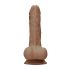 RealRock Dong 7 - Lebensechter Dunkel-Natur Dildo mit Hoden (17cm)