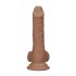 RealRock Dong 7 - Lebensechter Dunkel-Natur Dildo mit Hoden (17cm)