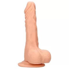   RealRock Dong 8 - naturgetreuer, realitätsnaher Dildo mit Hoden (20 cm) - hautfarben