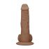 RealRock Dong 8 - naturgetreuer Dildo mit Hoden (20cm) - dunkle Farbe
