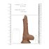 RealRock Dong 8 - naturgetreuer Dildo mit Hoden (20cm) - dunkle Farbe