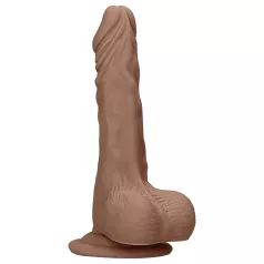   RealRock Dong 10 - Realistischer, skrotaler Dildo (25cm) - Dunkel Natur