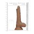 RealRock Dong 10 - naturgetreuer Dildo mit Hoden (25cm) - dunkles Naturton