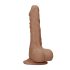 RealRock Dong 10 - naturgetreuer Dildo mit Hoden (25cm) - dunkles Naturton