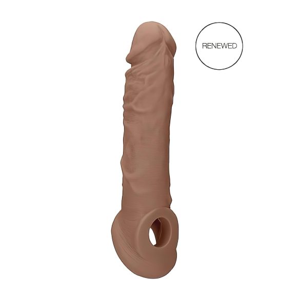 RealRock Penis Sleeve 8 - Penishülle (21cm) - dunkler Naturton