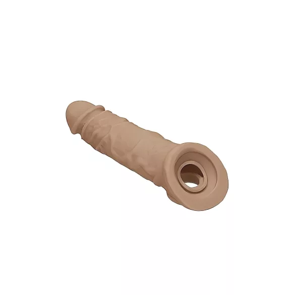 RealRock Penis Sleeve 8 - Penishülle (21cm) - dunkler Naturton